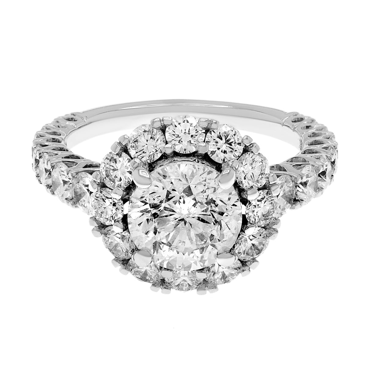 18K White Gold 1.78 Carat Halo Diamond Ring Fine Jewellery Modaselle