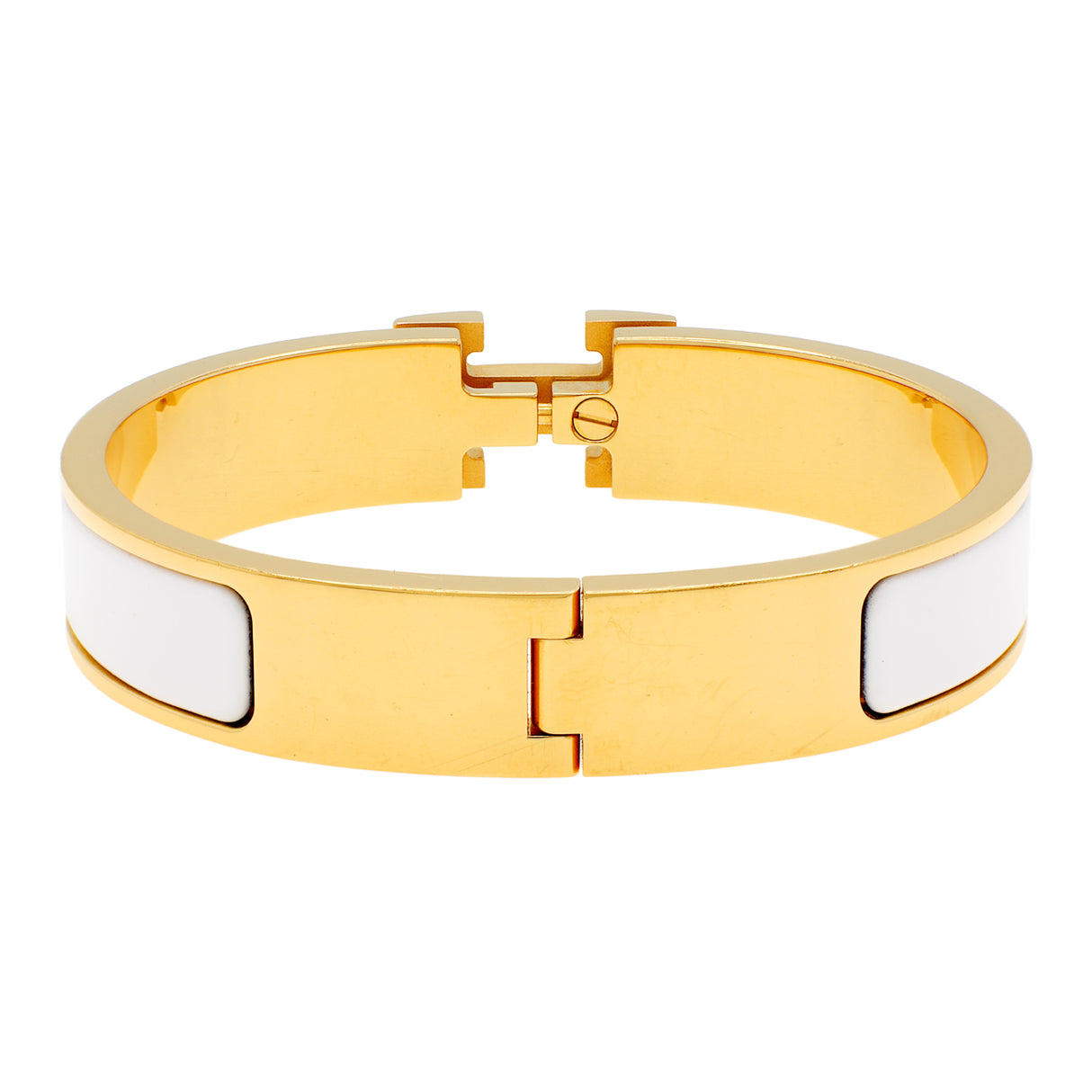 Hermes White Enamel Clic H Bracelet Designer Jewellery Hermes