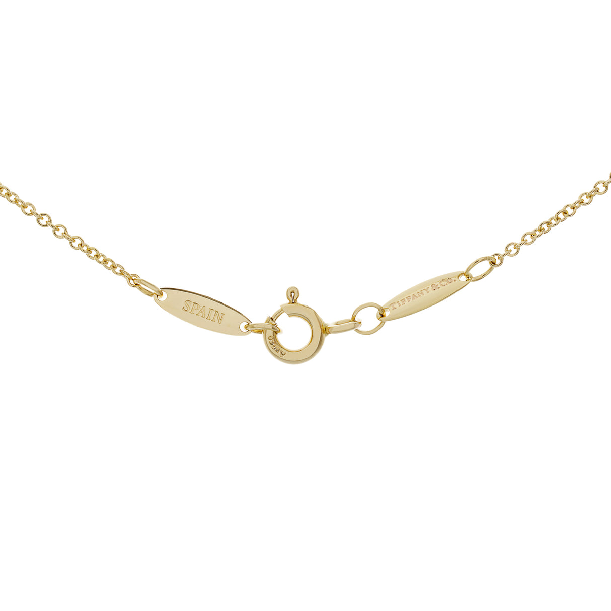 Tiffany & Co. 18K Yellow Gold Diamonds by the Yard Heart Necklace Designer Jewellery Tiffany and Co