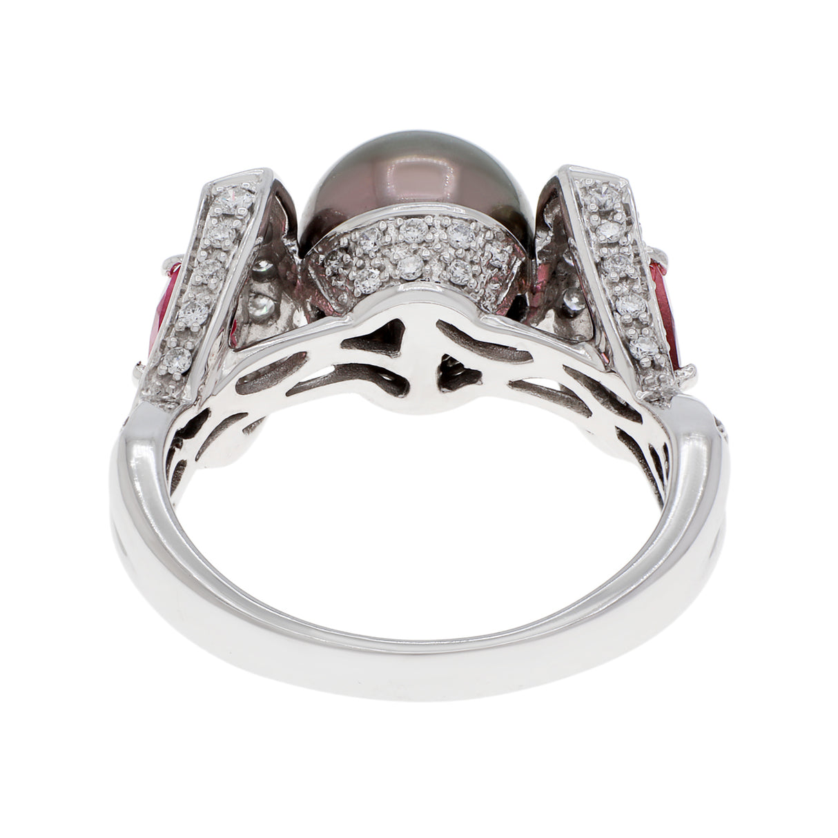 18K White Gold Tahitian Pearl Ring Fine Jewellery Modaselle