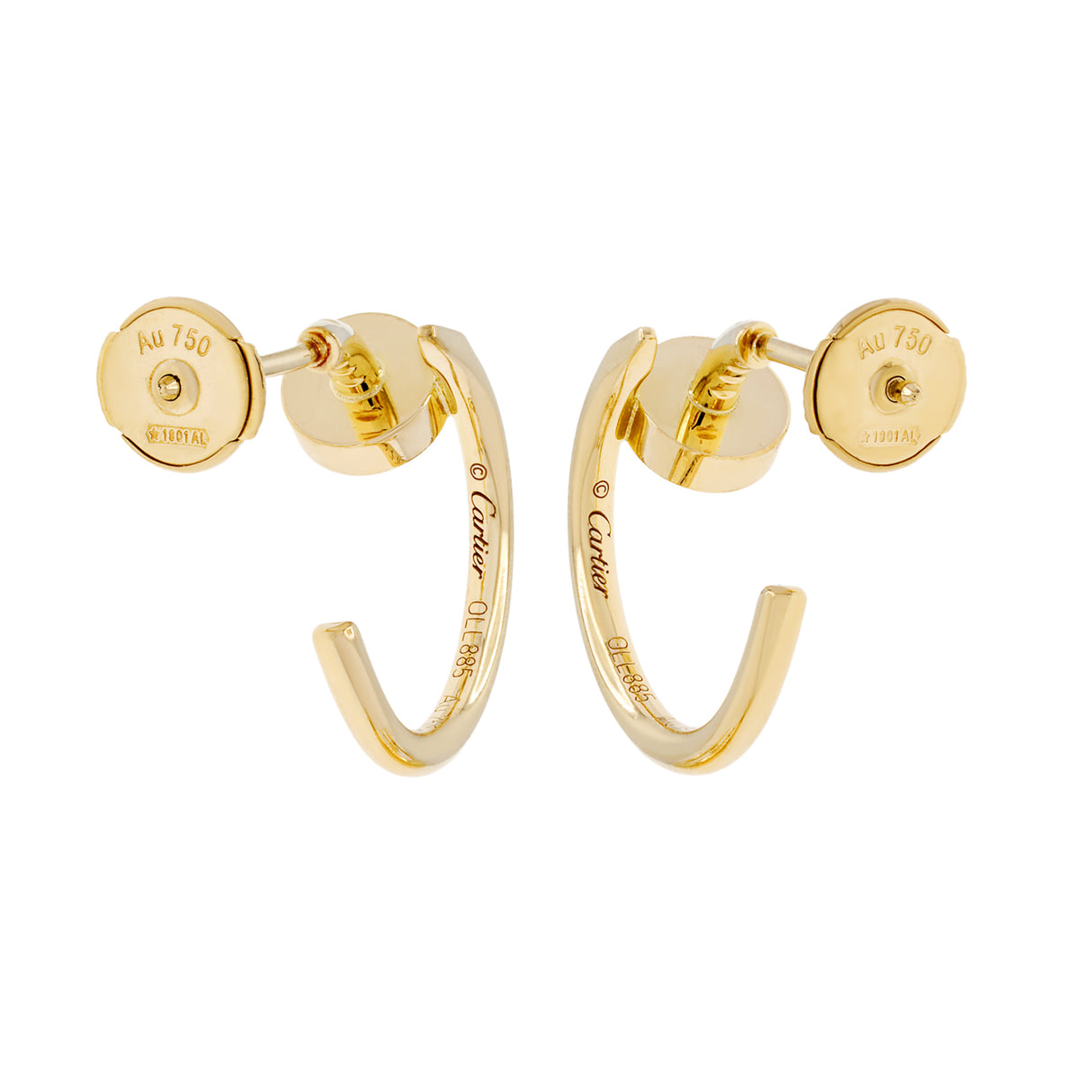 Cartier 18K Yellow Gold Juste Un Clou Hoop Earrings SM Designer Jewellery Cartier