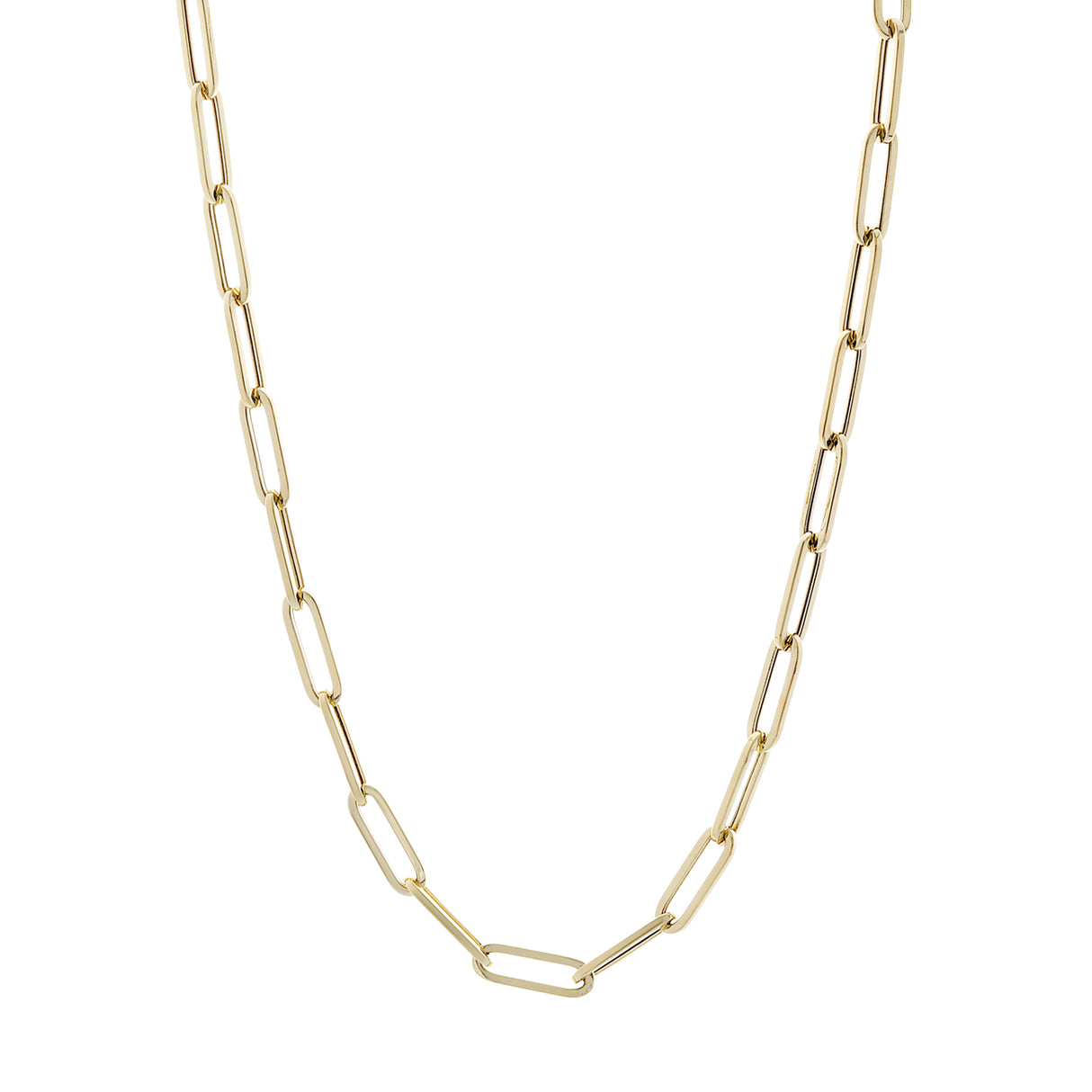 18K Yellow Gold Paperclip Chain Fine Jewellery Modaselle