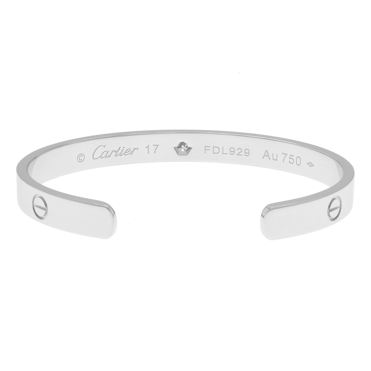 Cartier 18K White Gold Diamond Love Bracelet Designer Jewellery Cartier