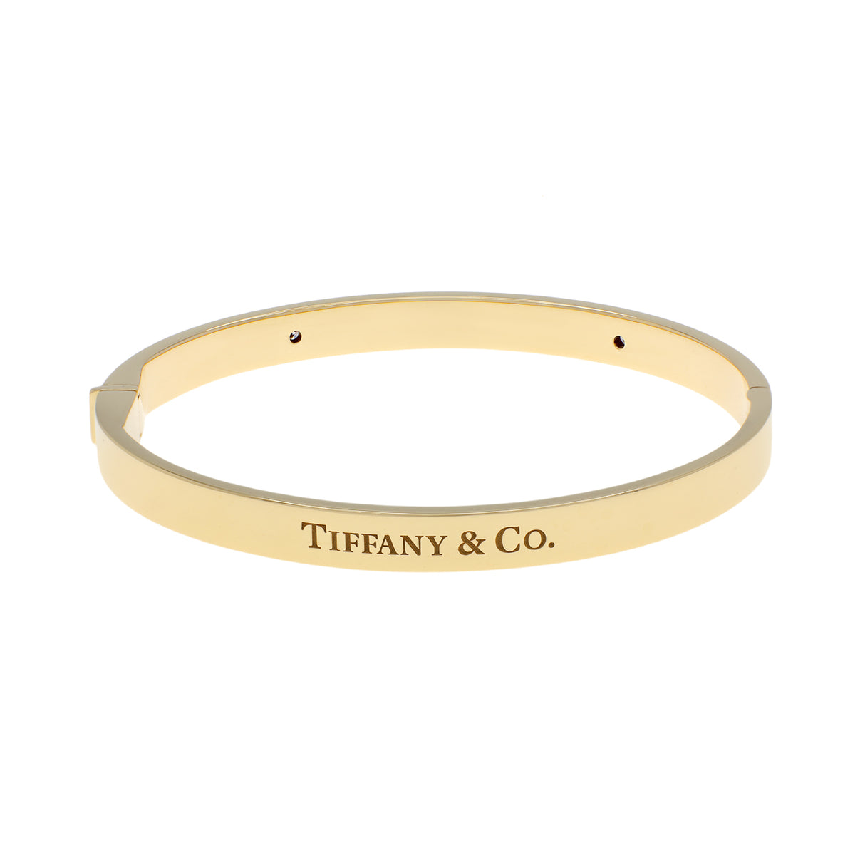 Tiffany & Co. 18K Yellow Gold Diamond Hinged Bangle Designer Jewellery Tiffany and Co