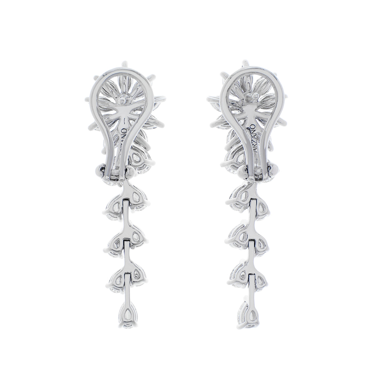 18K White Gold 3.38 Carat Diamond Cascade Earrings Fine Jewellery Modaselle