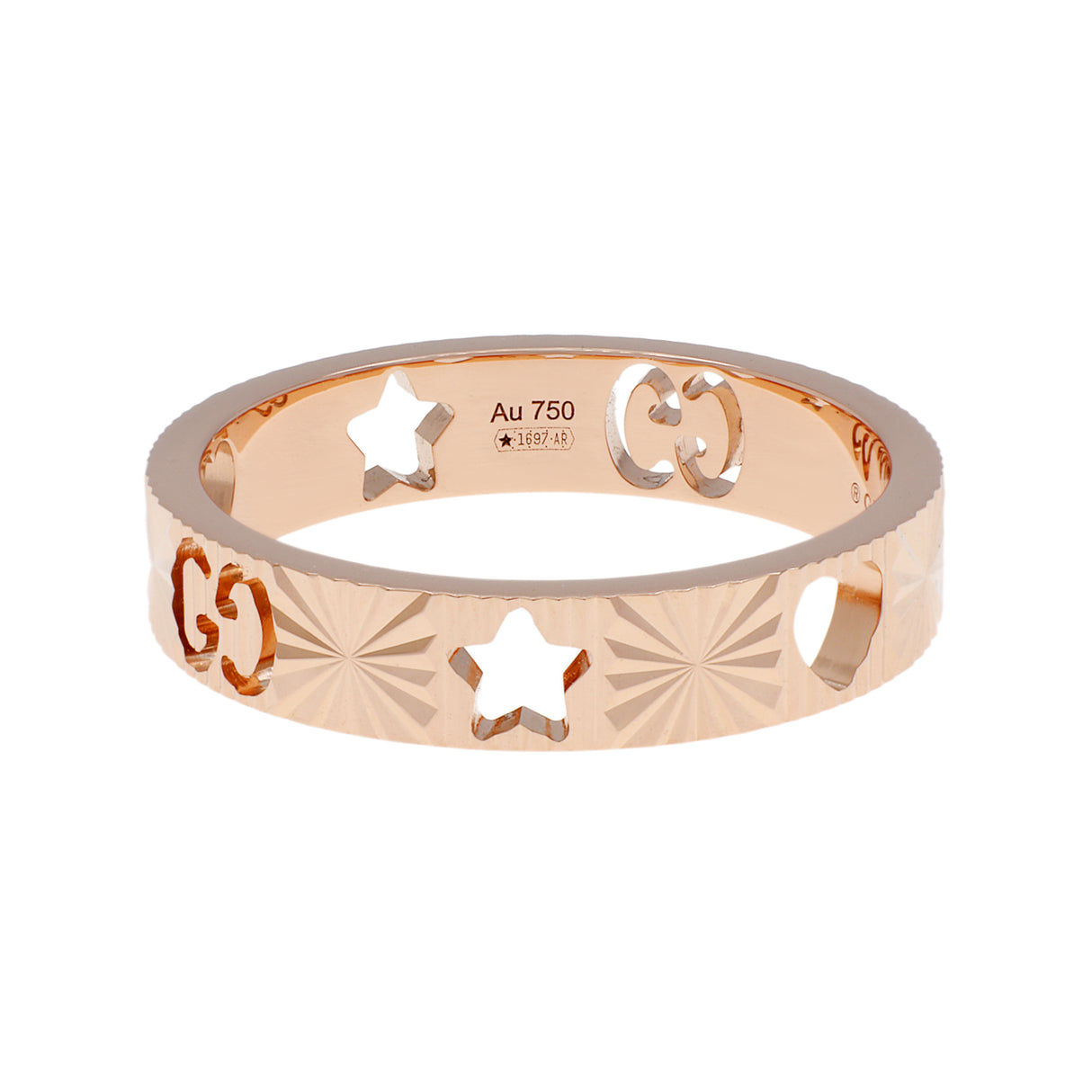 Gucci 18K Rose Gold Icon Heart Band Ring Designer Jewellery Gucci