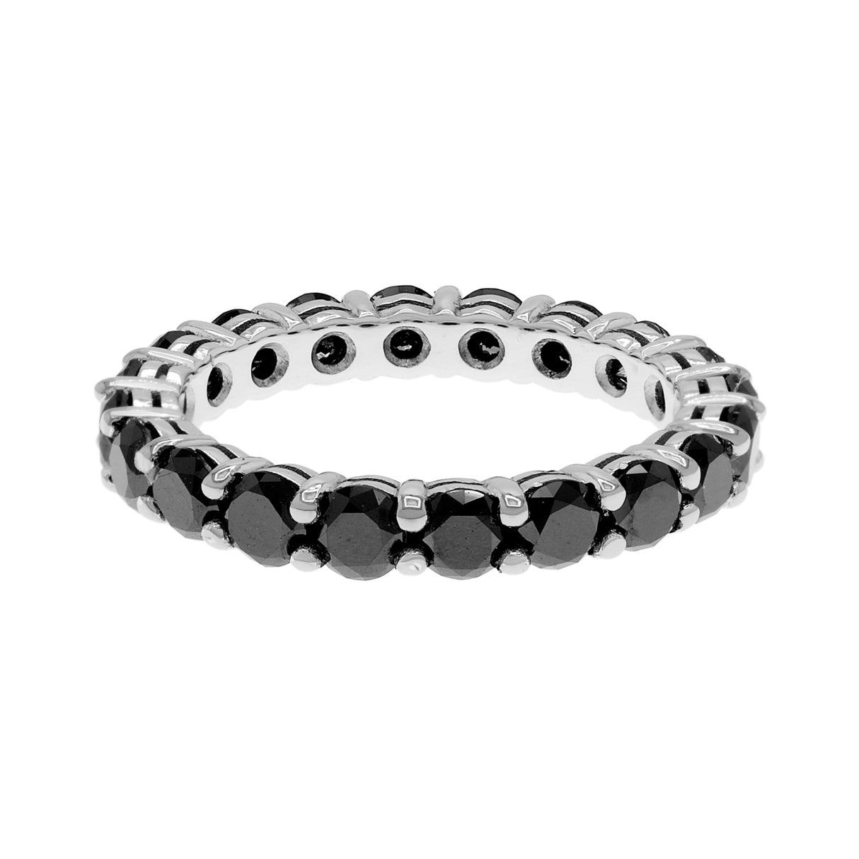 18K White Gold Black Diamond Eternity Band Fine Jewellery Modaselle