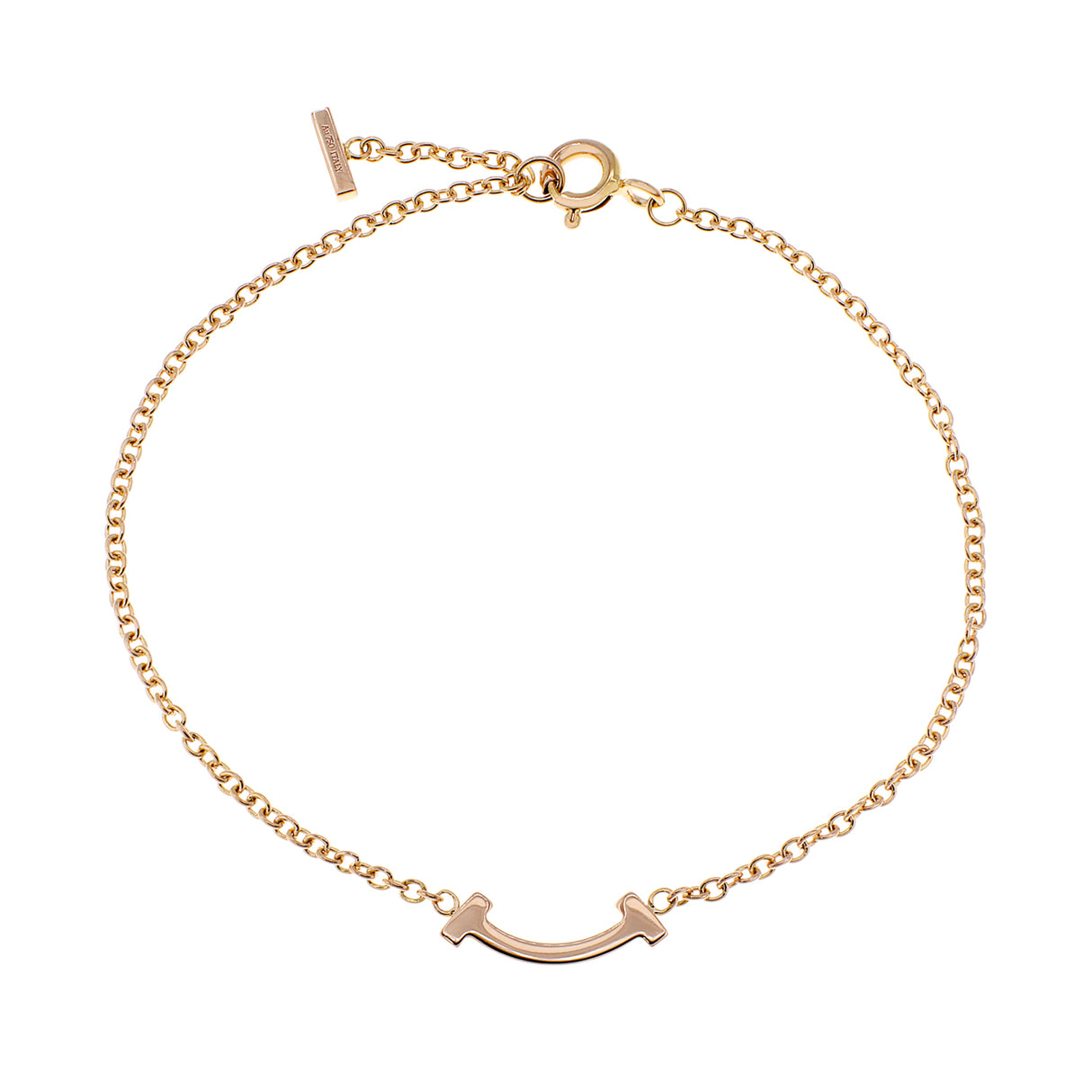 Tiffany & Co. 18K Rose Gold Diamond T Smile Bracelet Designer Jewellery Modaselle