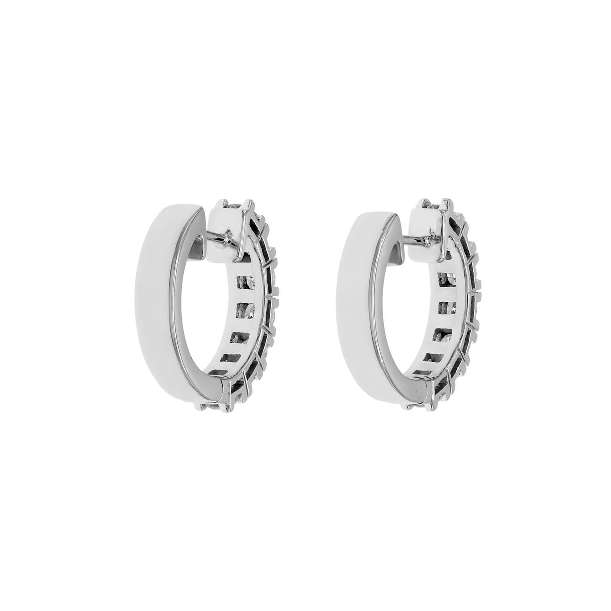 18K White Gold 2.80 Carat Diamond Hoop Earrings Fine Jewellery Modaselle