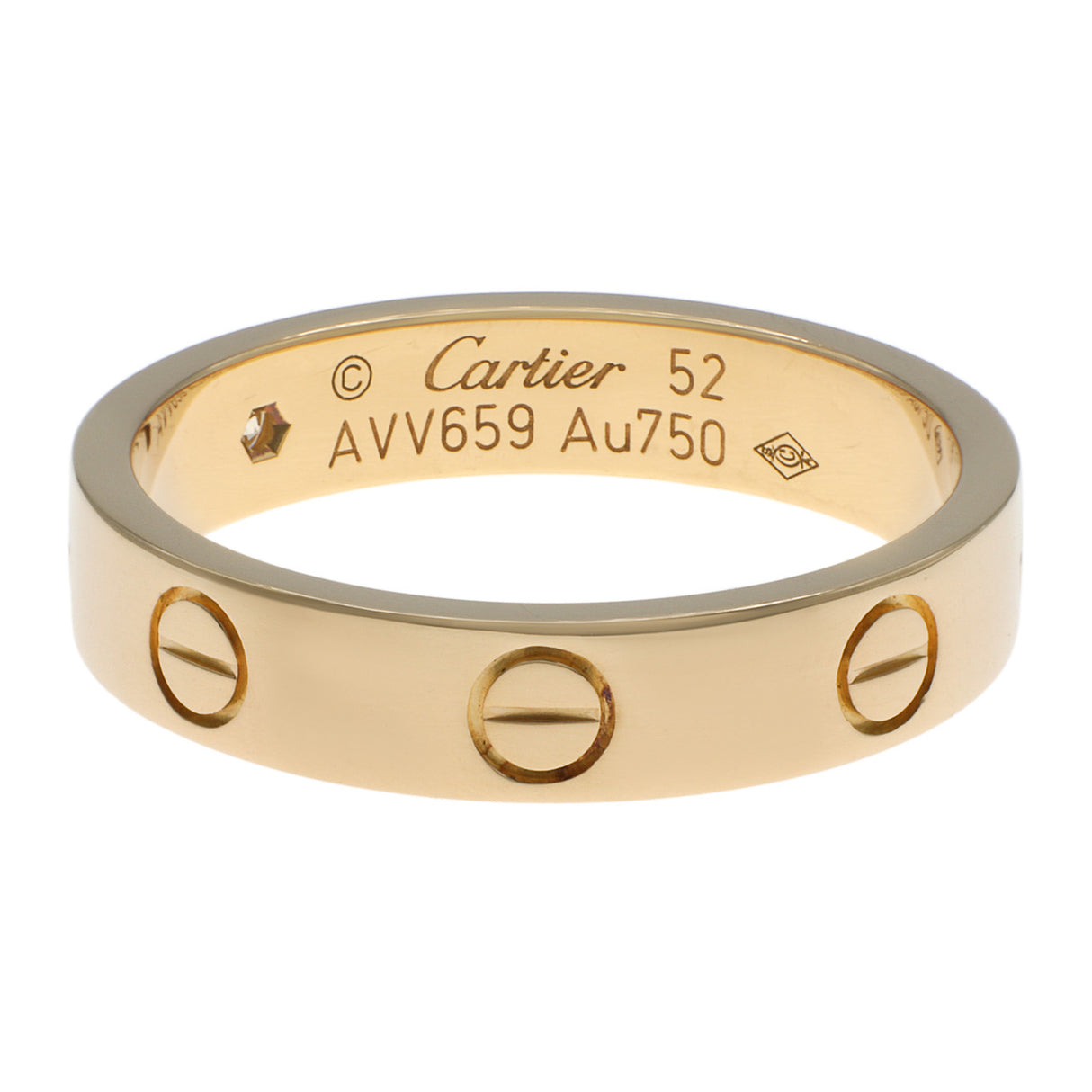 Cartier 18K Yellow Gold Diamond Love Wedding Band Designer Jewellery Cartier