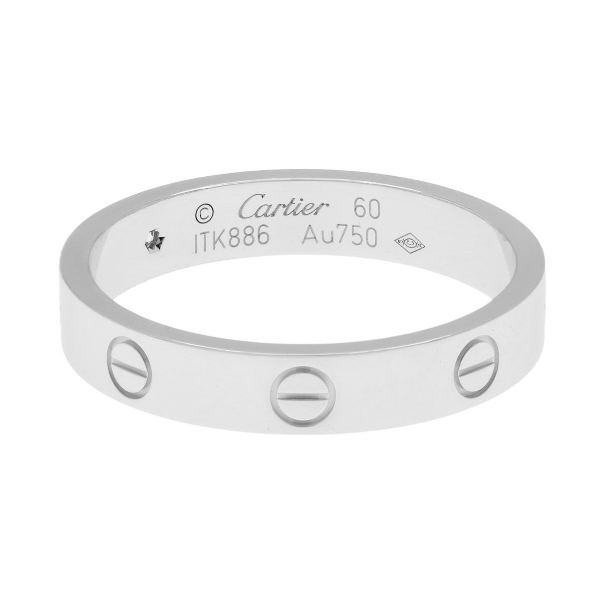 Cartier 18K White Gold Diamond Love Wedding Band Designer Jewellery Cartier