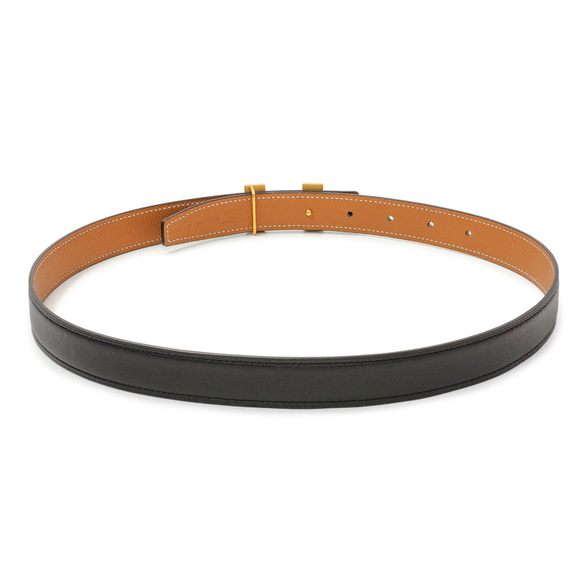 Hermes Black Swift Gold Epsom 24mm Mini Constance Reversible H Belt Accessories Hermes