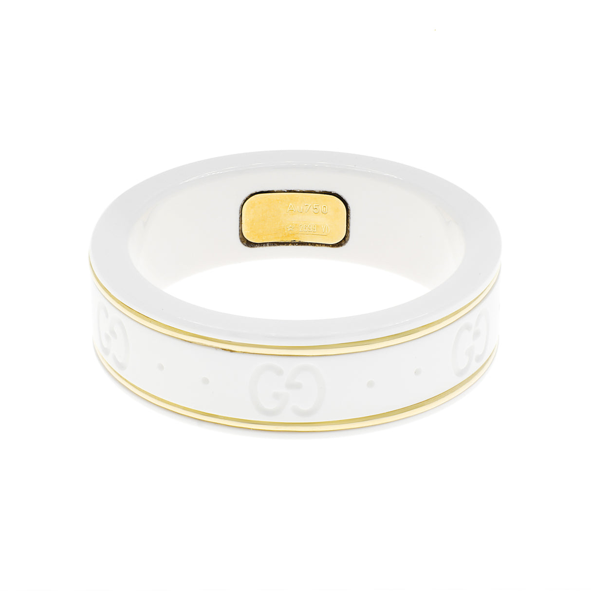 Gucci 18K Yellow Gold Zirconia Icon Ring Designer Jewellery Gucci