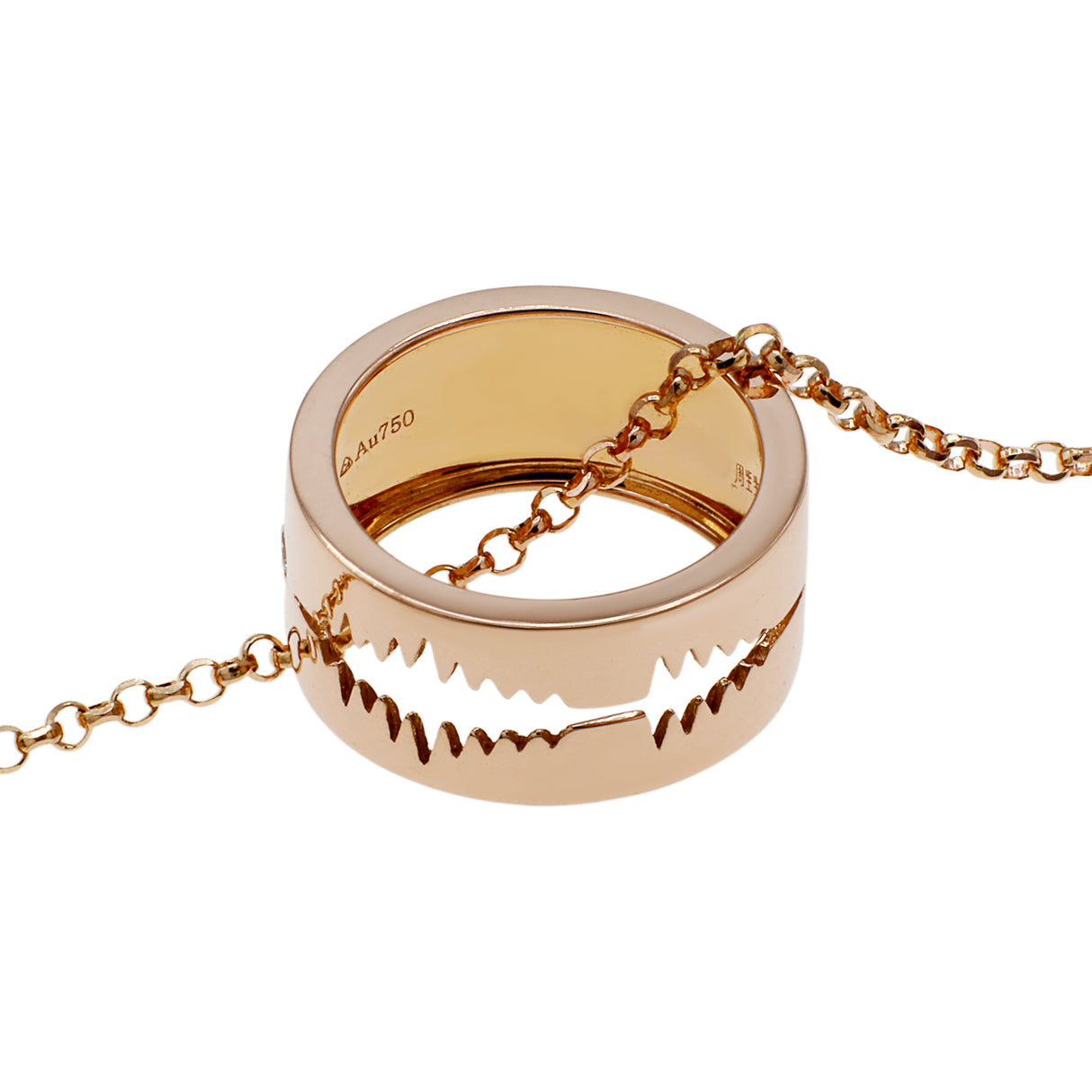 18K Rose Gold Diamond "I Love You" Charm Pendant Fine Jewellery Modaselle