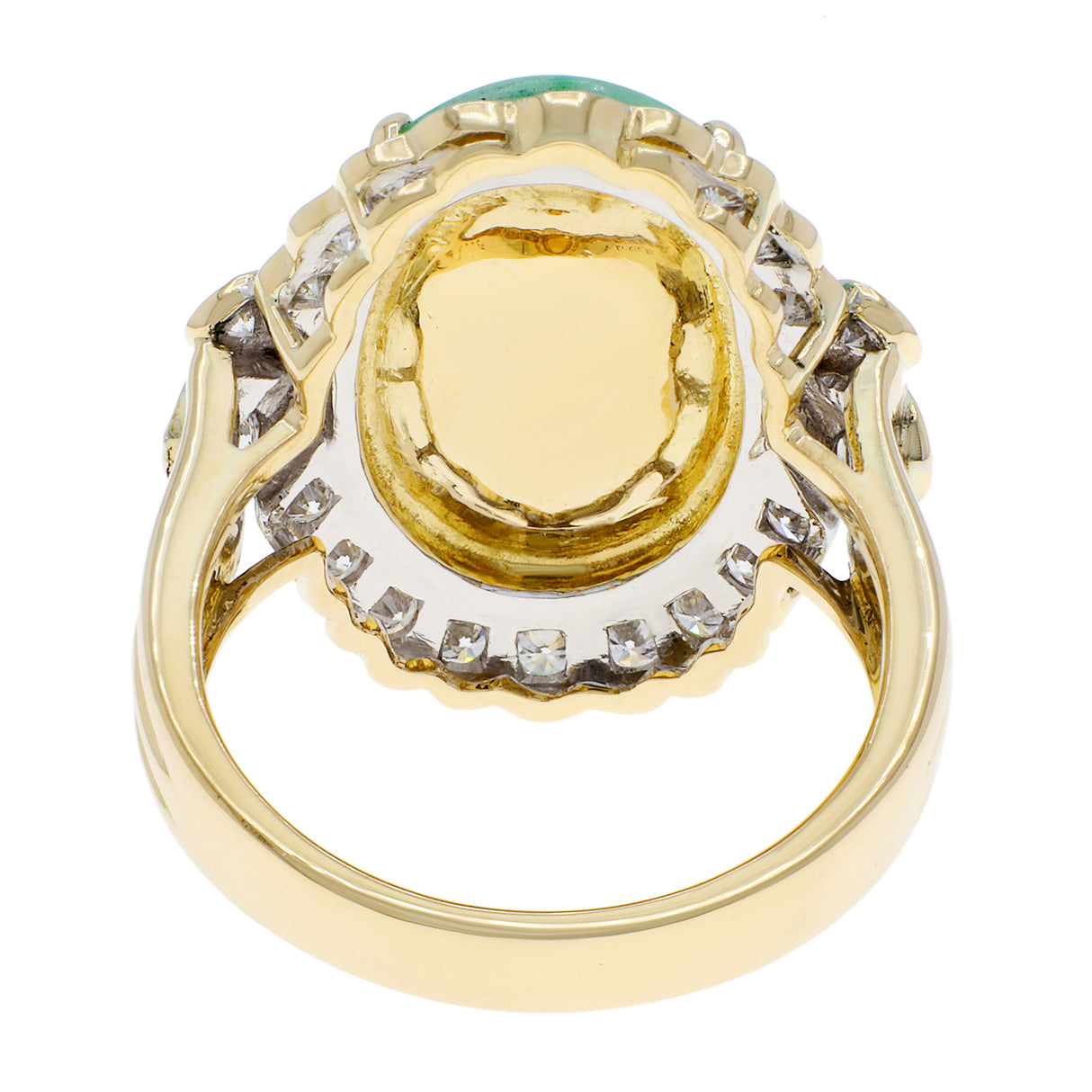 18K Yellow Gold Cabochon Jadeite Ring Fine Jewellery Modaselle