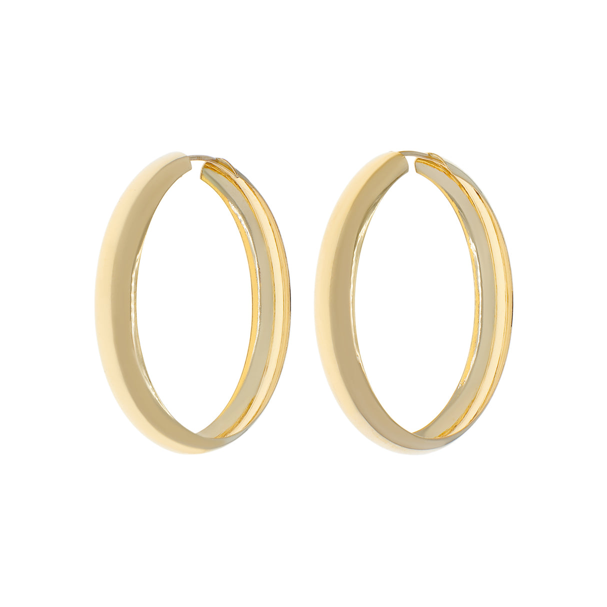 18K Yellow Gold Hoop Earrings Fine Jewellery Modaselle