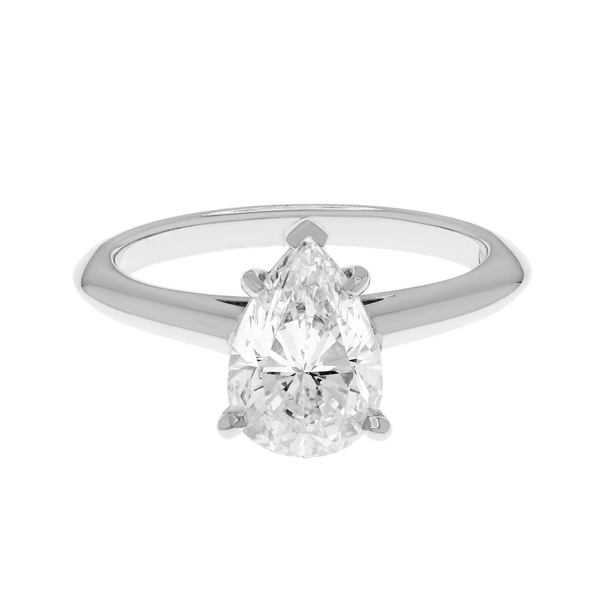 Platinum 1.30 Carat Pear Shape Diamond Solitaire Ring Fine Jewellery Modaselle