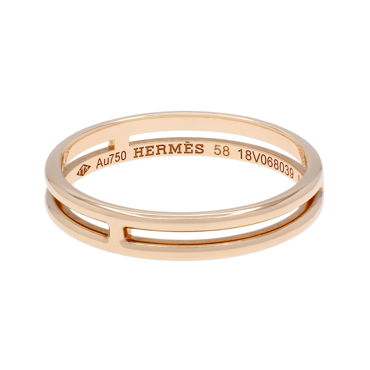 Hermes 18K Rose Gold Ariane Wedding Band Designer Jewellery Hermes