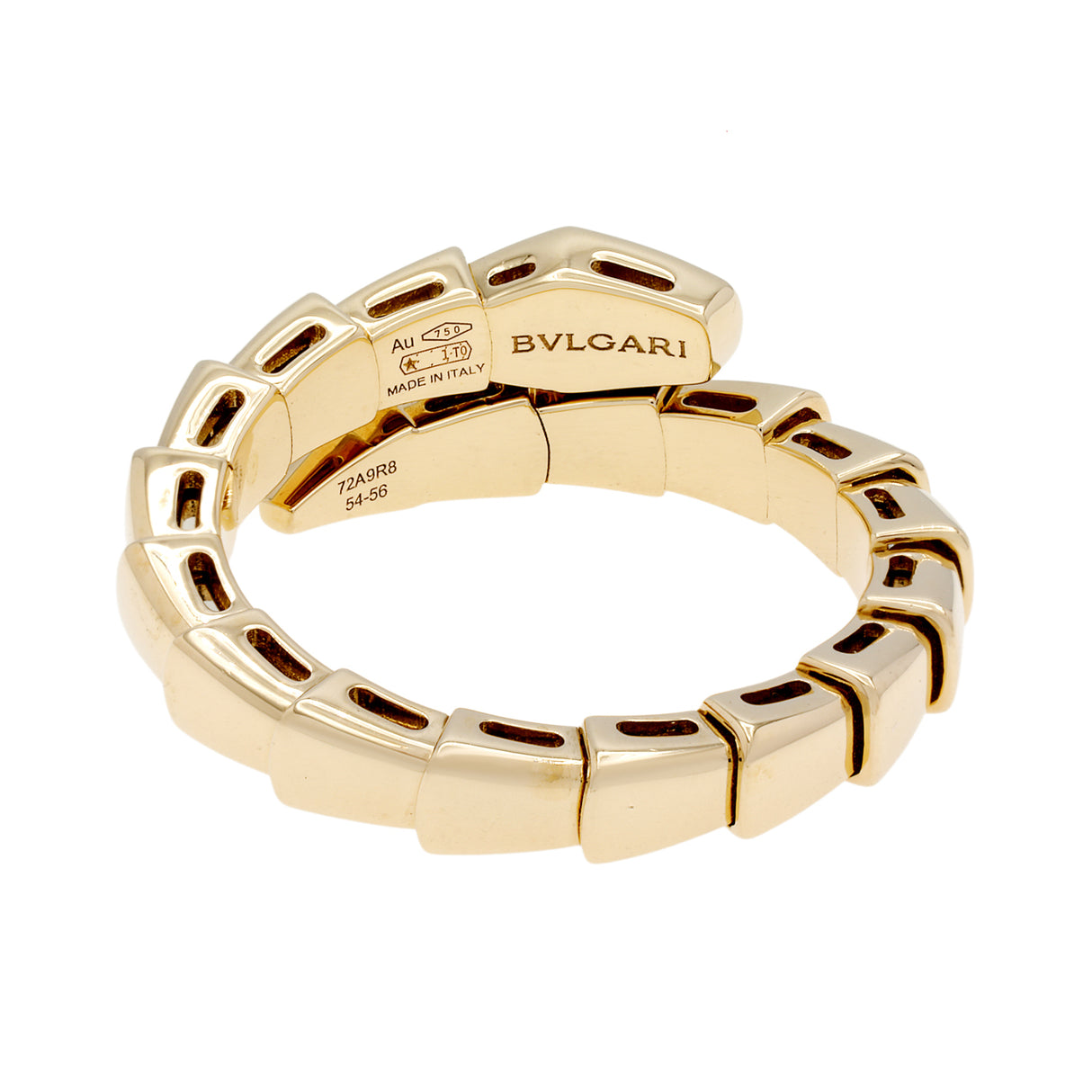 Bulgari 18K Yellow Gold Diamond Serpenti Viper Ring Designer Jewellery Bulgari