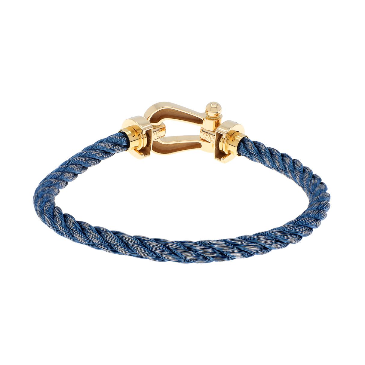 FRED 18K Yellow Gold Diamond Force 10 Large Cable Bracelet Fine Jewellery Modaselle