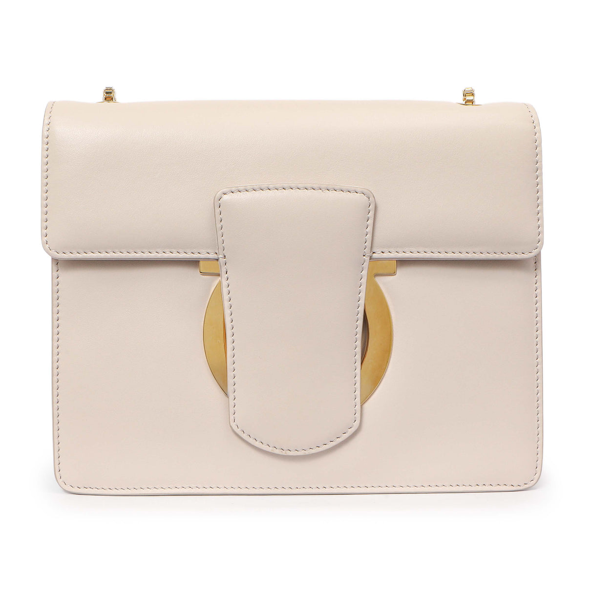 Salvatore Ferragamo Nude Calfskin Thalia Crossbody Bag Handbags Salvatore Ferragamo