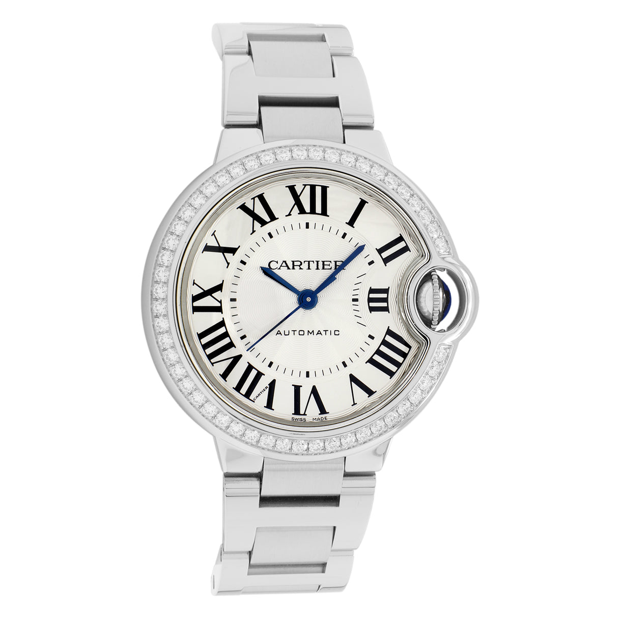 Cartier Stainless Steel Diamond Ballon Bleu 33mm Automatic W4BB0023 Watches Cartier
