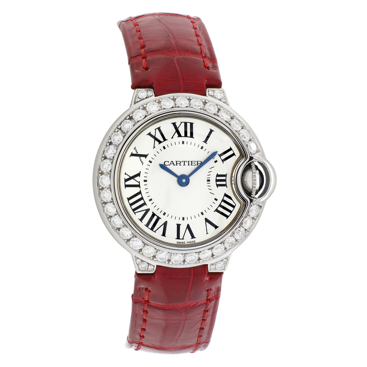 Cartier Stainless Steel Diamond Ballon Bleu 28mm Quartz 3009 Watches Cartier