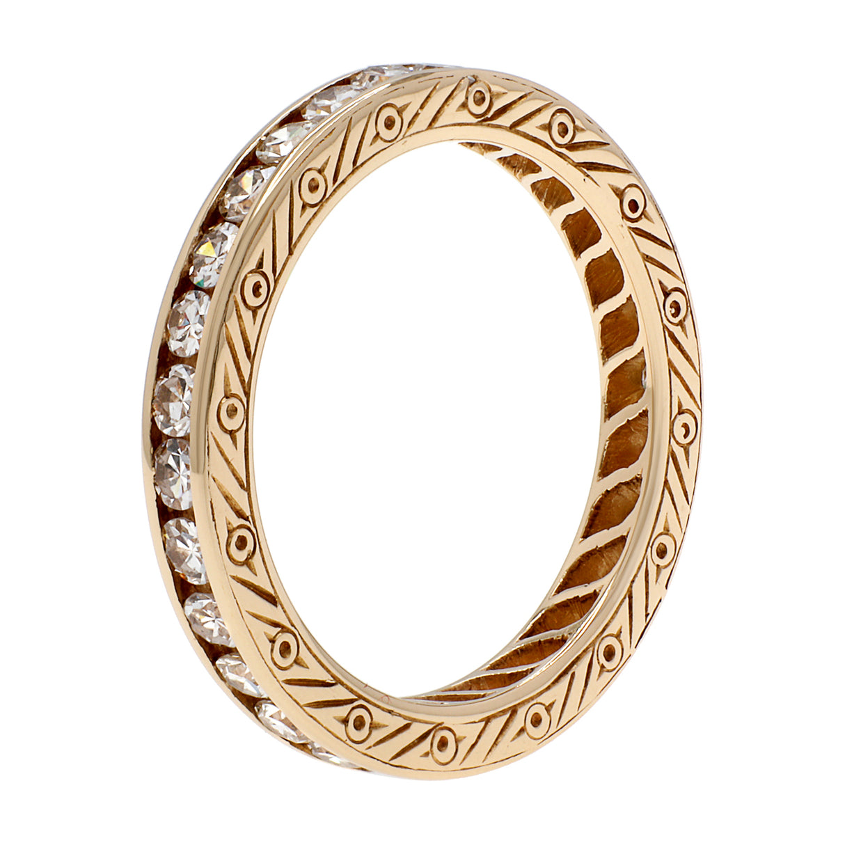 14K Yellow Gold 0.87 Carat Diamond Eternity Ring Fine Jewellery Modaselle