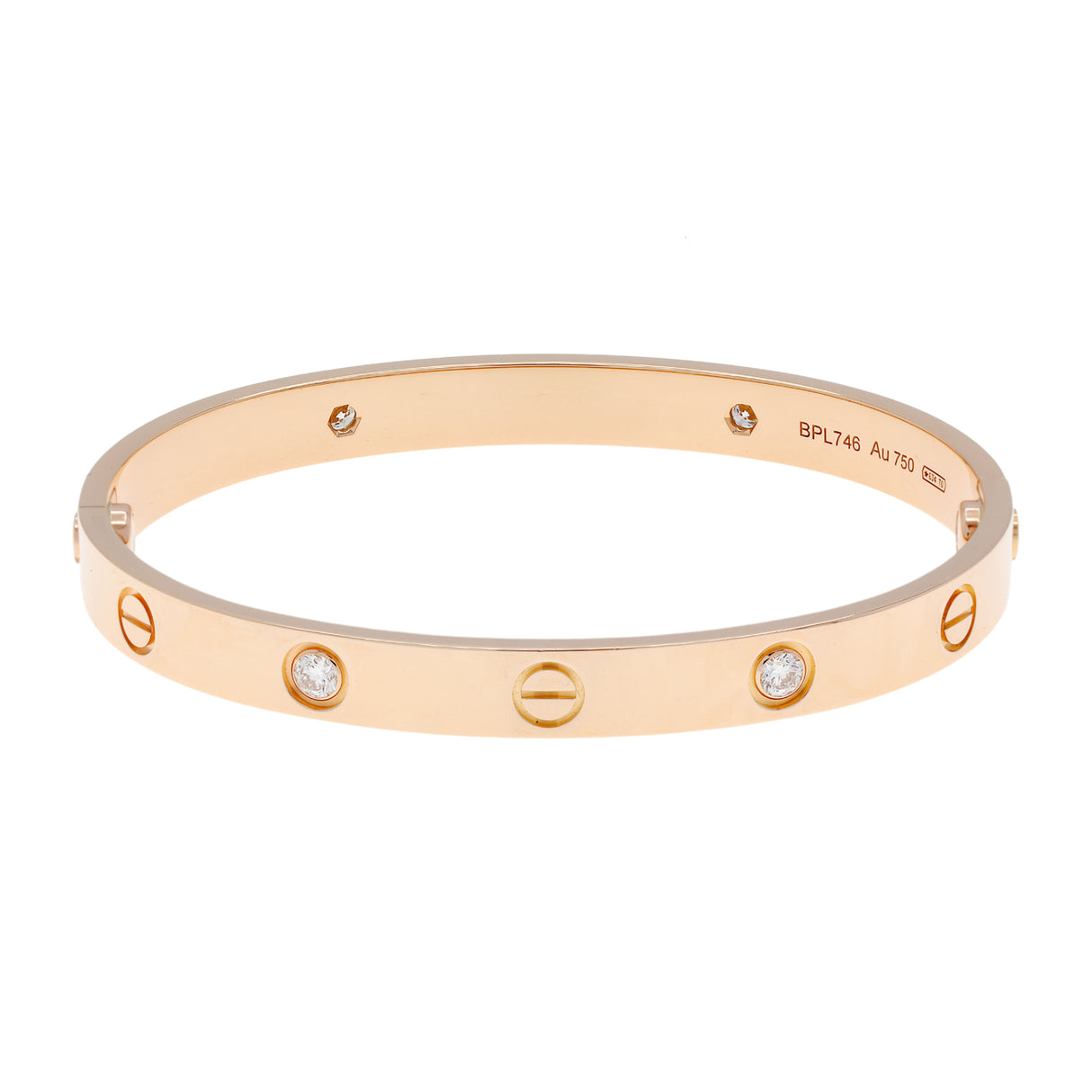 Cartier 18K Rose Gold 4 Diamond Classic Love Bracelet Designer Jewellery Cartier