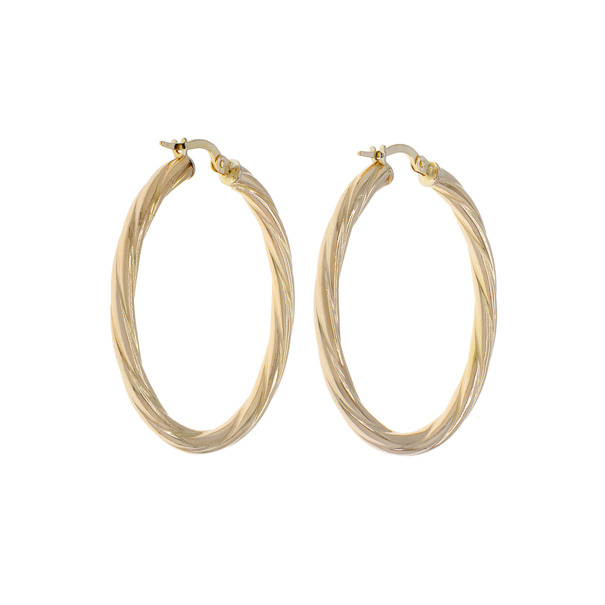 10K Yellow Gold Cable Twist Hoops Fine Jewellery Modaselle