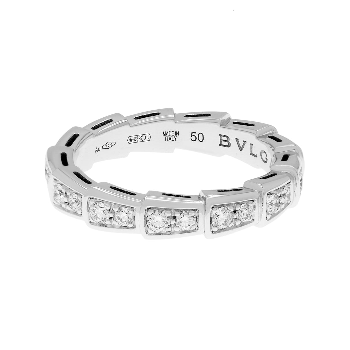 Bulgari 18K White Gold Diamond Serpenti Viper Ring Designer Jewellery Bulgari