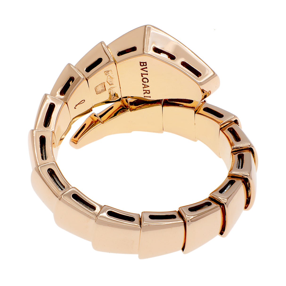 Bulgari 18K Rose Gold Diamond Serpenti Viper Ring Designer Jewellery Bulgari