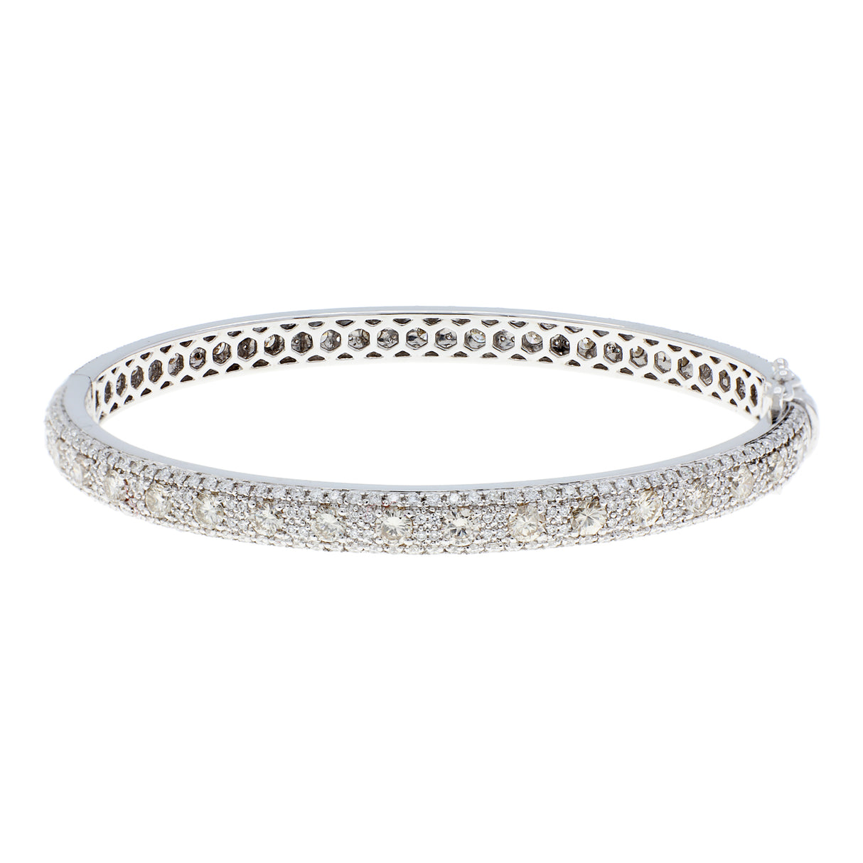 14K White Gold 5.32 Carat Diamond Bangle Fine Jewellery Modaselle