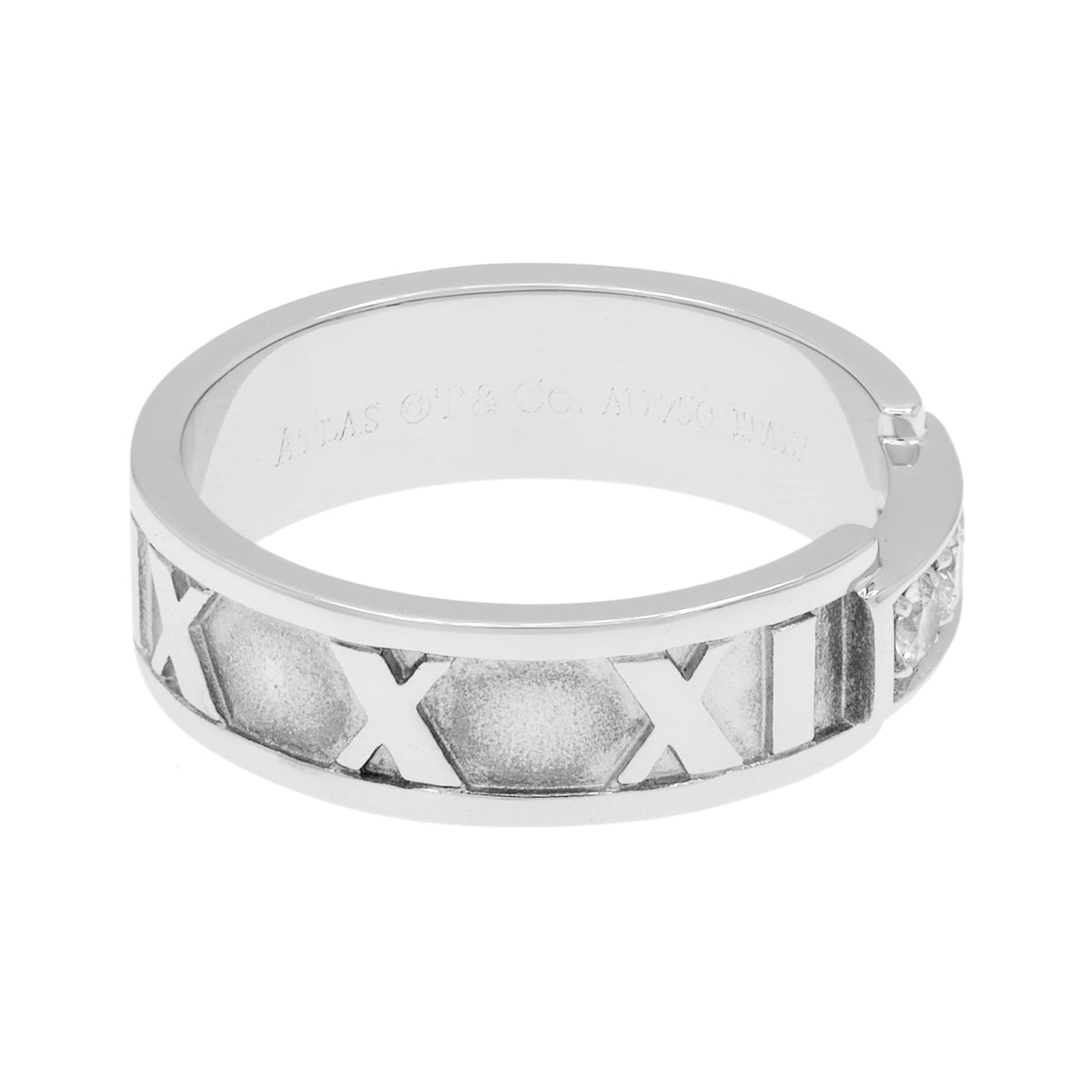 Tiffany & Co. 18K White Gold Diamond Atlas Ring Designer Jewellery Tiffany and Co