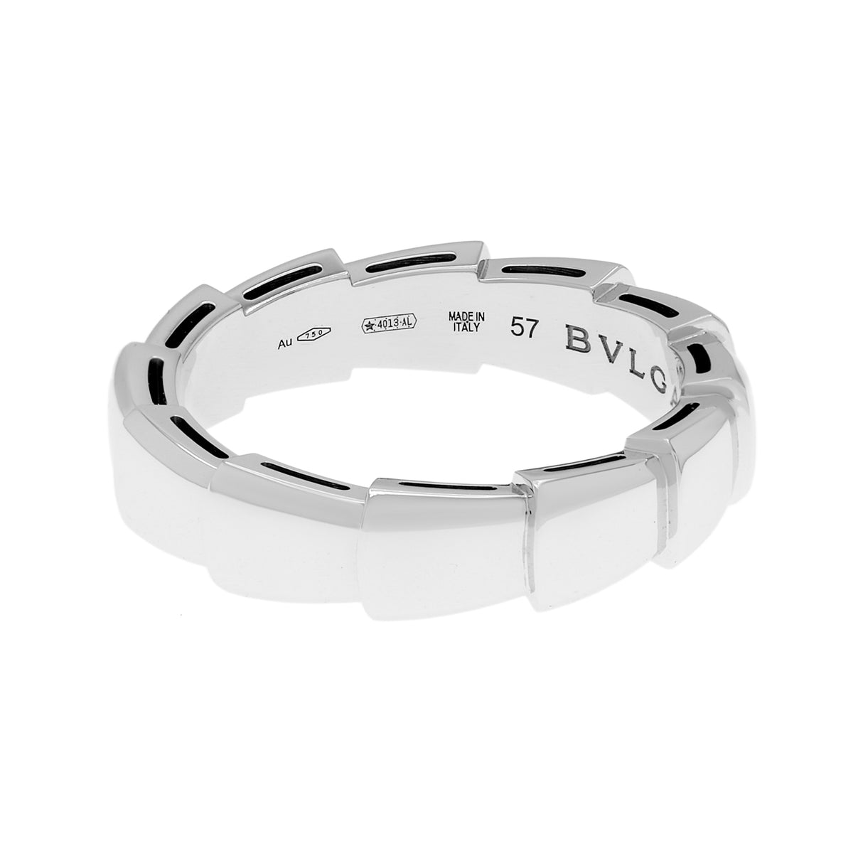Bulgari 18K White Gold Serpenti Viper Ring Designer Jewellery Bulgari