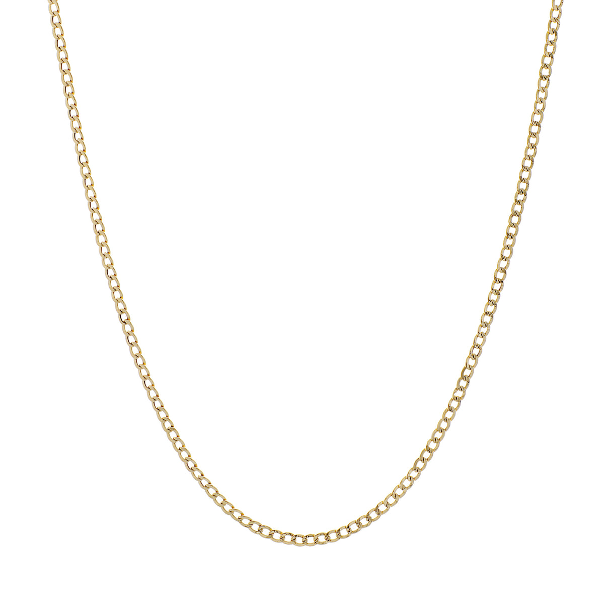 18K Yellow Gold Curb Link Chain Necklace Fine Jewellery Modaselle