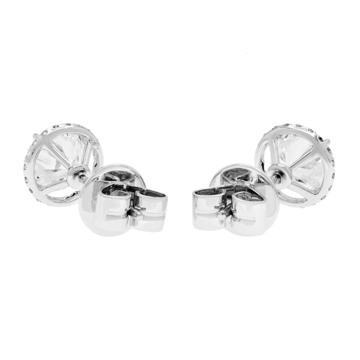 18K White Gold 1.44 Carat Diamond Halo Stud Earrings Fine Jewellery Modaselle