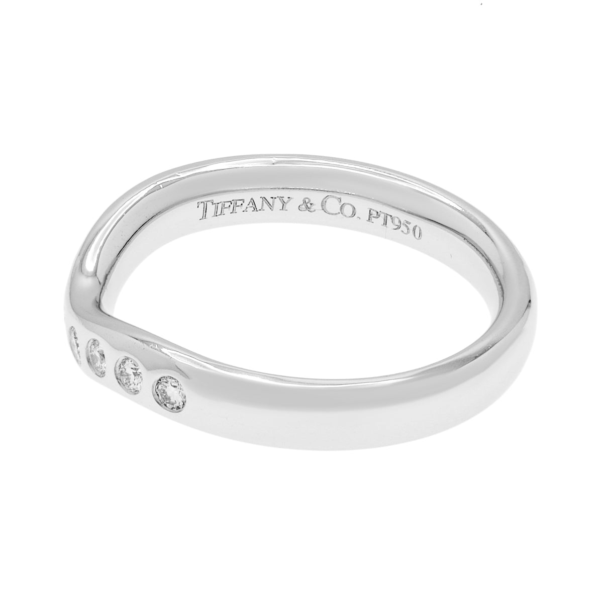 Tiffany & Co. Platinum Diamond Elsa Peretti Wedding Band Ring Designer Jewellery Tiffany and Co
