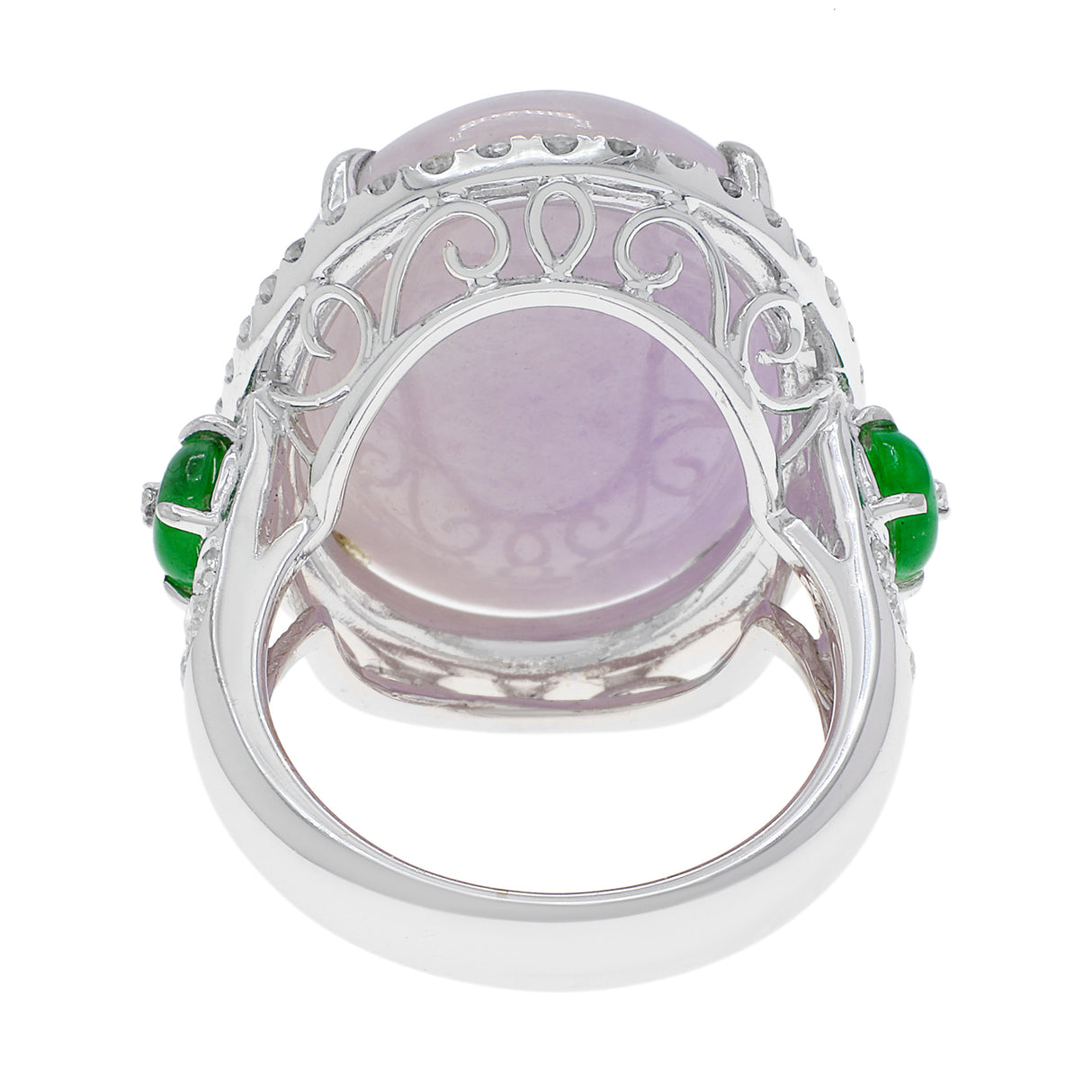 18K White Gold Lavender Jadeite Cabochon Ring Fine Jewellery Modaselle