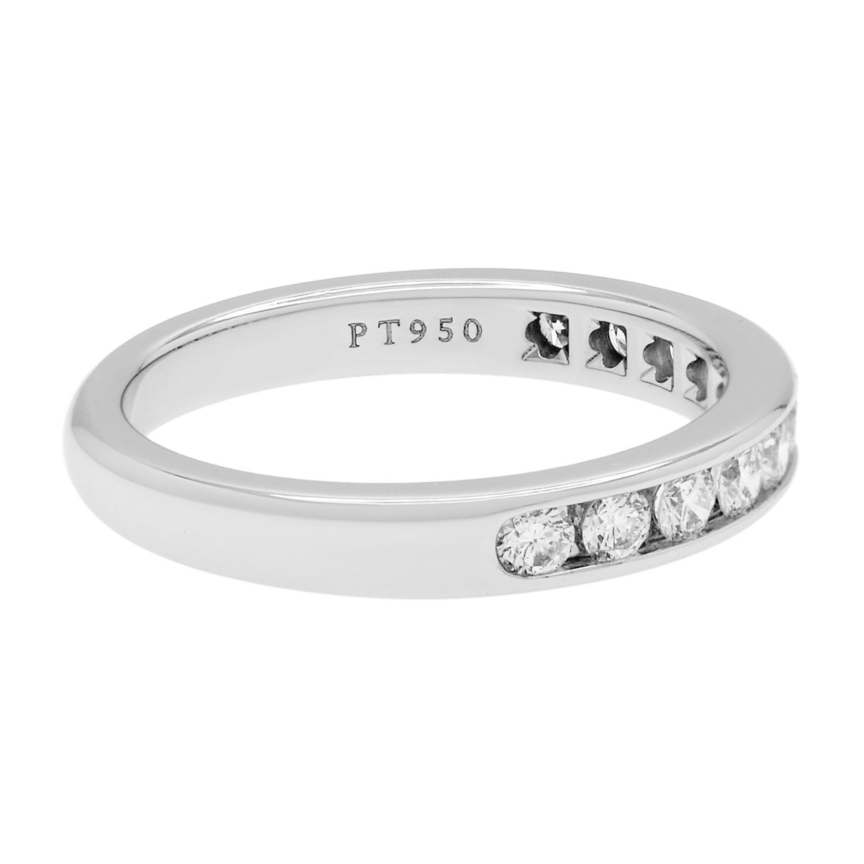 Tiffany & Co. Platinum Diamond 3mm Half Circle Wedding Band Designer Jewellery Tiffany and Co