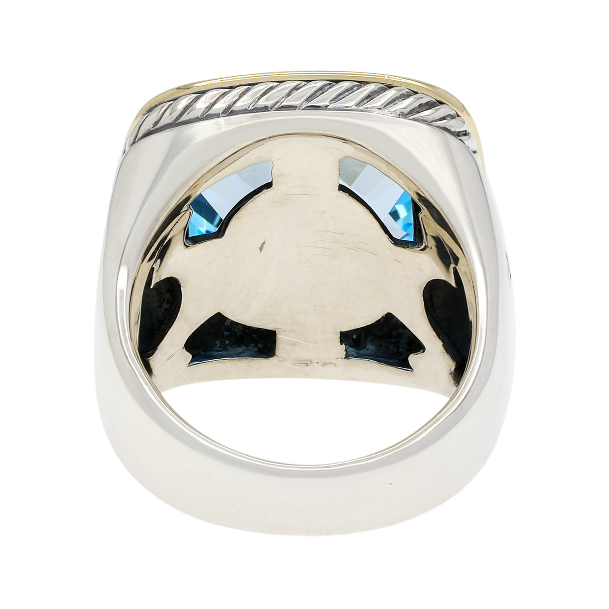 David Yurman Sterling Silver 18K Yellow Gold Topaz Albion Ring Designer Jewellery David Yurman