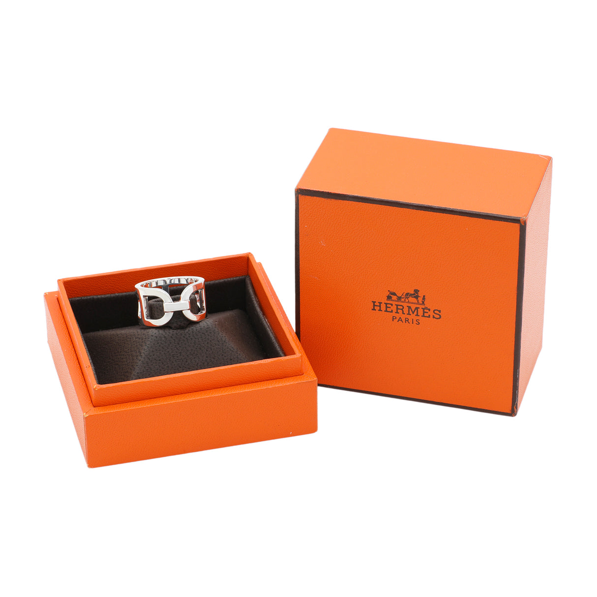 Hermes Sterling Silver Medium Ever Chaine D'Ancre Ring Designer Jewellery Hermes