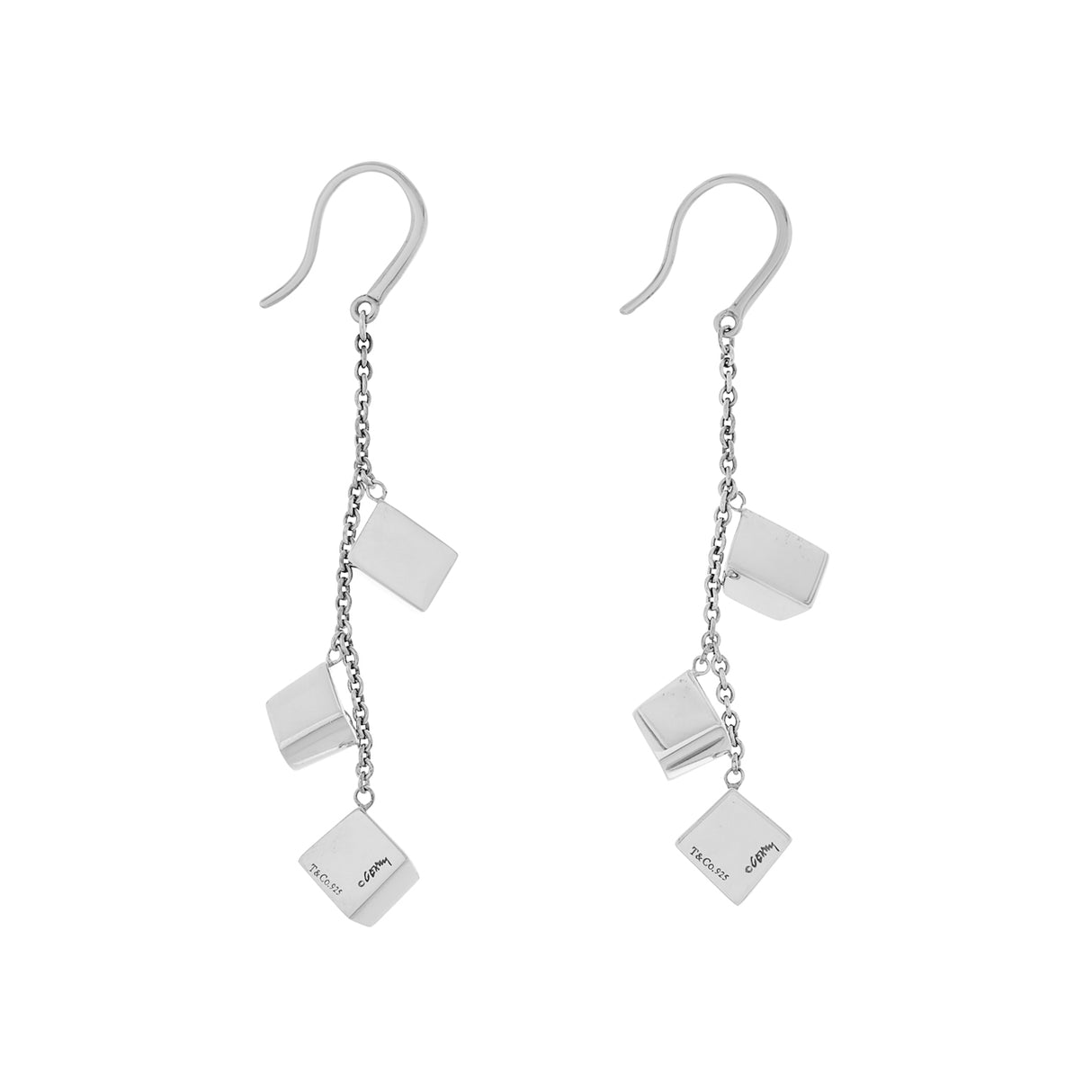 Tiffany & Co. Sterling Silver Frank Gehry Torque Drop Earrings Designer Jewellery Tiffany and Co
