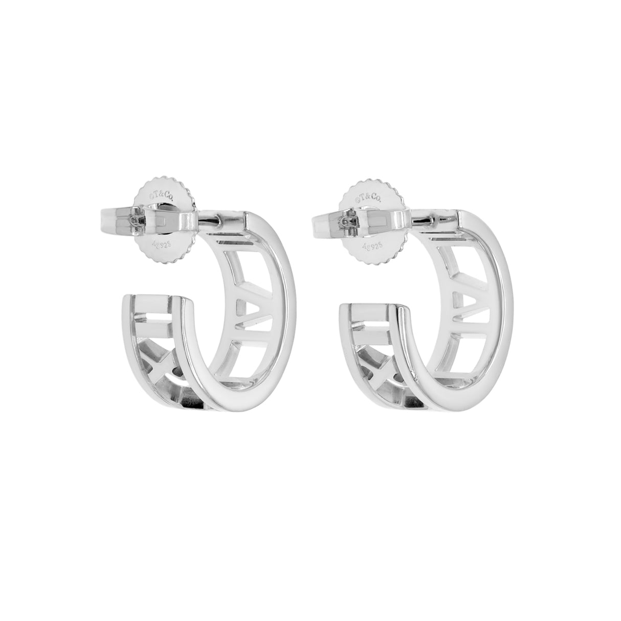 Tiffany & Co. Sterling Silver Atlas Hoop Earrings Designer Jewellery Tiffany and Co