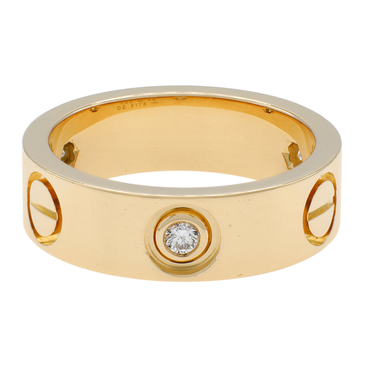 Cartier 18K Yellow Gold 3 Diamond Love Ring Designer Jewellery Cartier