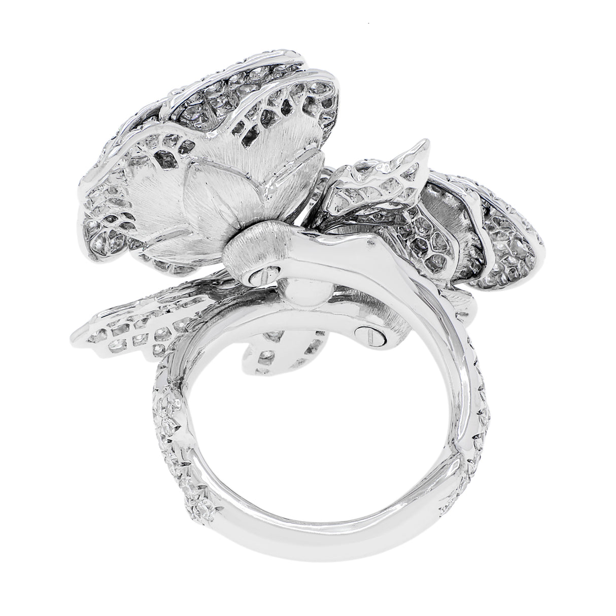 18K White Gold 4.02 Carat Diamond Rose Blossom Ring Fine Jewellery Modaselle