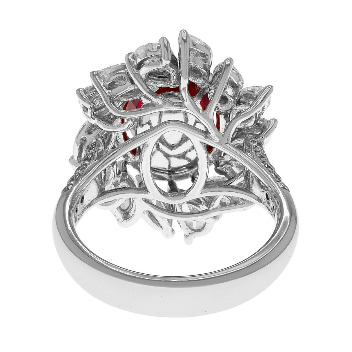 Platinum 4.05 Carat Ruby Diamond Ring Fine Jewellery Modaselle