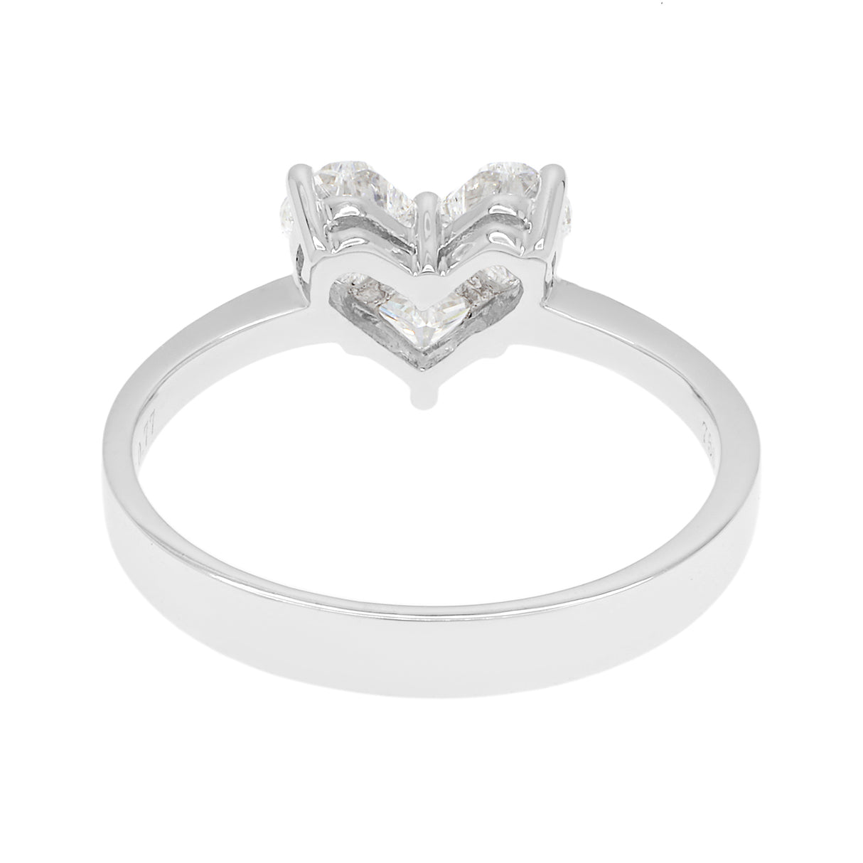 18K White Gold 0.77 Carat Diamond Heart Ring Fine Jewellery Modaselle