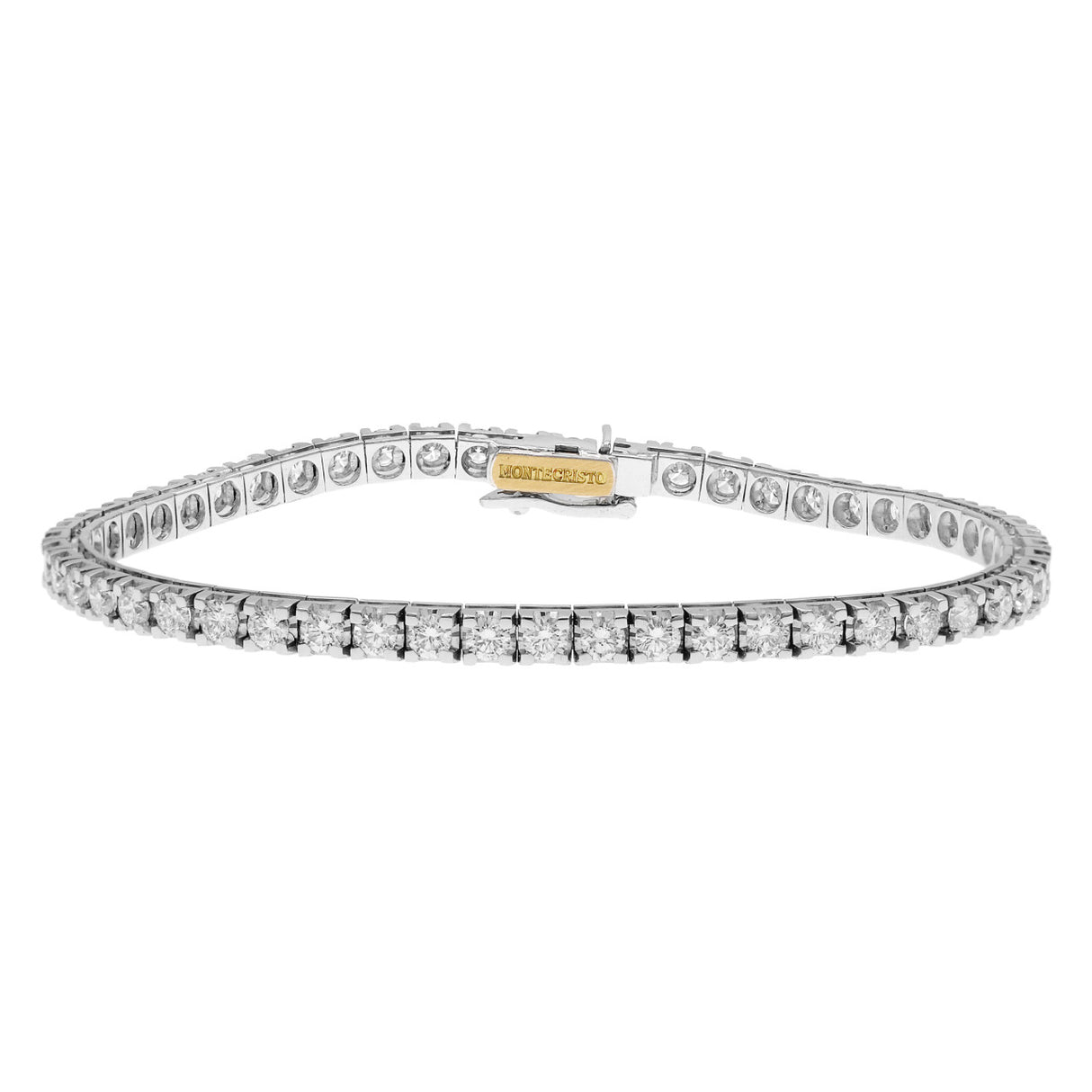 18K White Gold 4.02 Carat Diamond Tennis Bracelet Modaselle