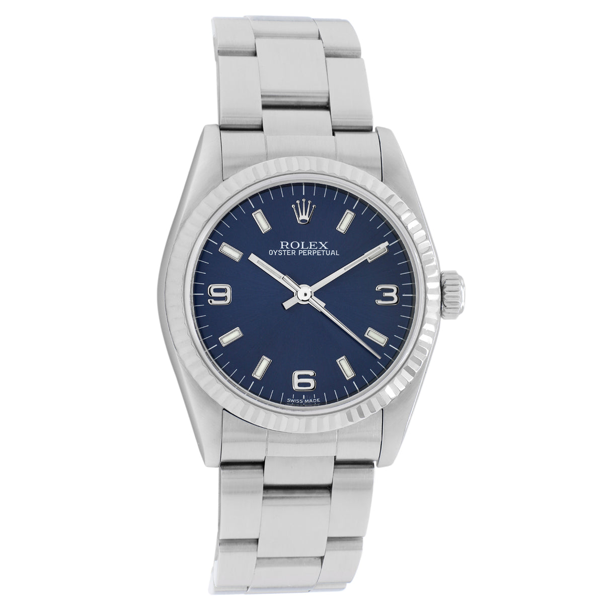 Rolex Stainless Steel White Gold Oyster Perpetual 31 77014 Watches Rolex